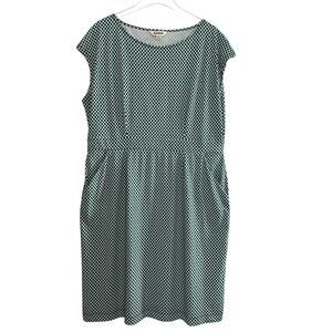 Boden Florrie Jersey Dress Women‎ Size 16-18R Green Geometric Modest Career